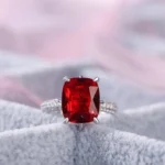 Handmade 3CT Classic Cushion Cut Ruby Sterling Silver Ring