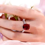 Handmade 3CT Classic Cushion Cut Ruby Sterling Silver Ring