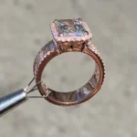 Handmade 5CT Emerald Cut Sterling Silver Engagement Ring