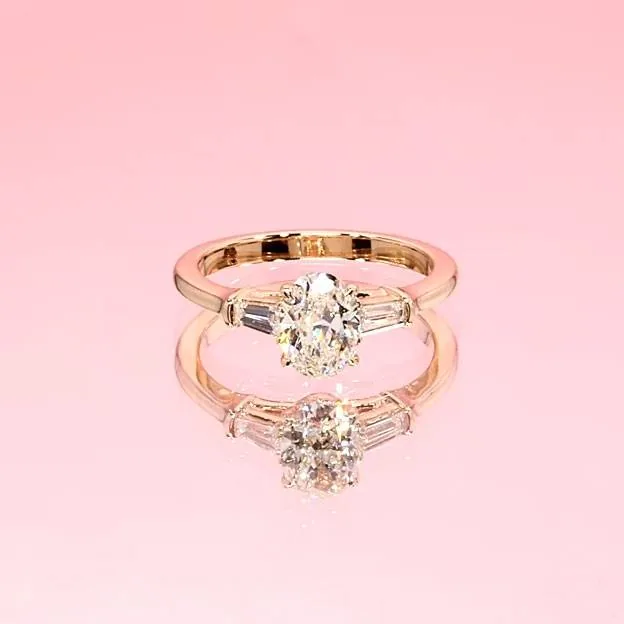 Handmade 2CT Oval Cut Engagement Ring