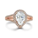 Handmade 2CT Split Shank Pear Cut Ring