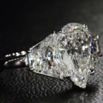 Handmade 4CT Three Stone Pear Shape Engagement Ring
