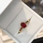 Handmade 2.5CT Oval Cut Ruby Ring in Sterling Silver