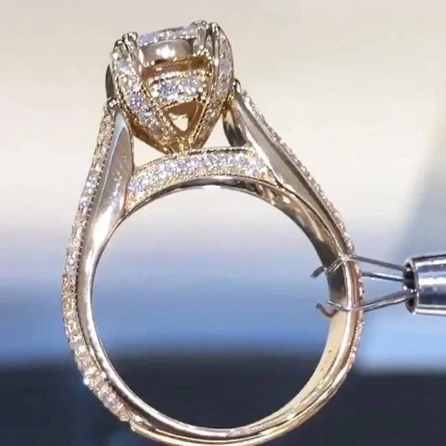 Handmade 2CT Marquise&Princess Cut 925 Sterling Silver Engagement Ring