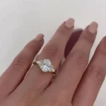 Handmade 3CT Cluster Ring Oval Cut Sapphire Ring