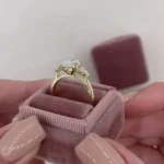 Handmade 3CT Cluster Ring Oval Cut Sapphire Ring