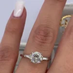 Three-stone Round Cut Sterling Silver Ring