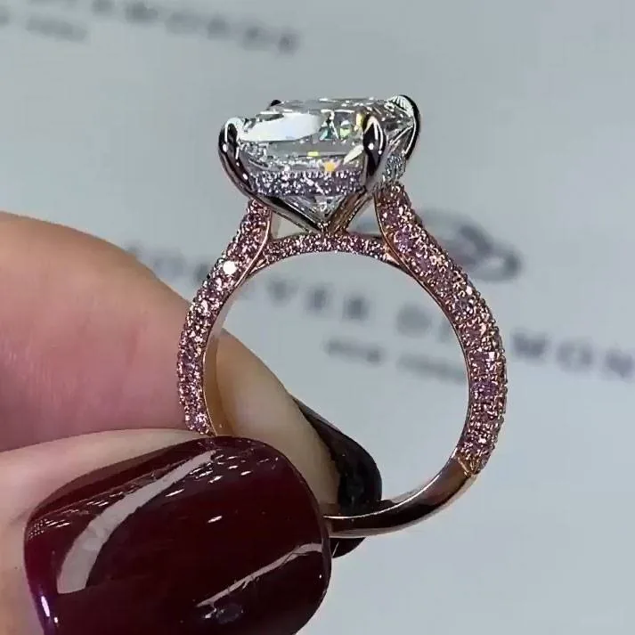 Fashion Double Tone Pink Sapphire Setting Ring