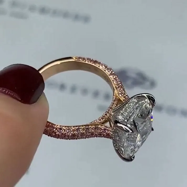 Fashion Double Tone Pink Sapphire Setting Ring