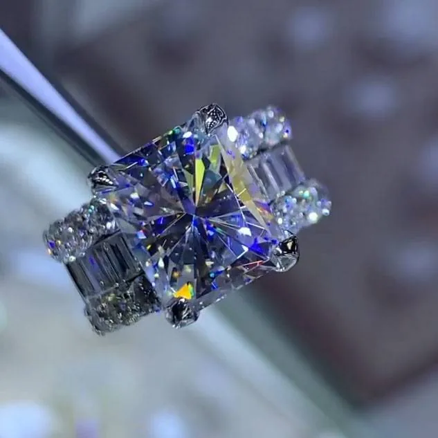5CT Radiant Cut Sapphire Setting Ring