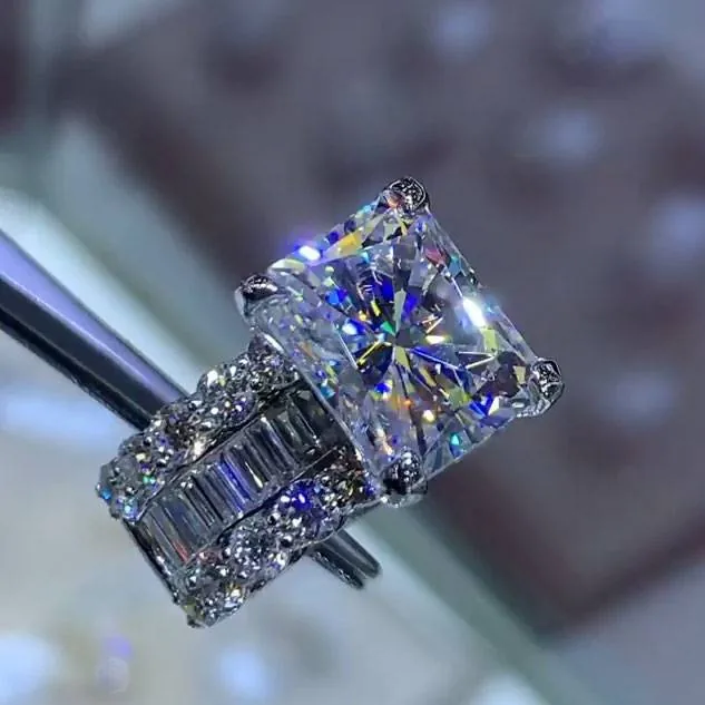 5CT Radiant Cut Sapphire Setting Ring