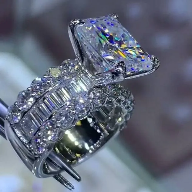 5CT Radiant Cut Sapphire Setting Ring