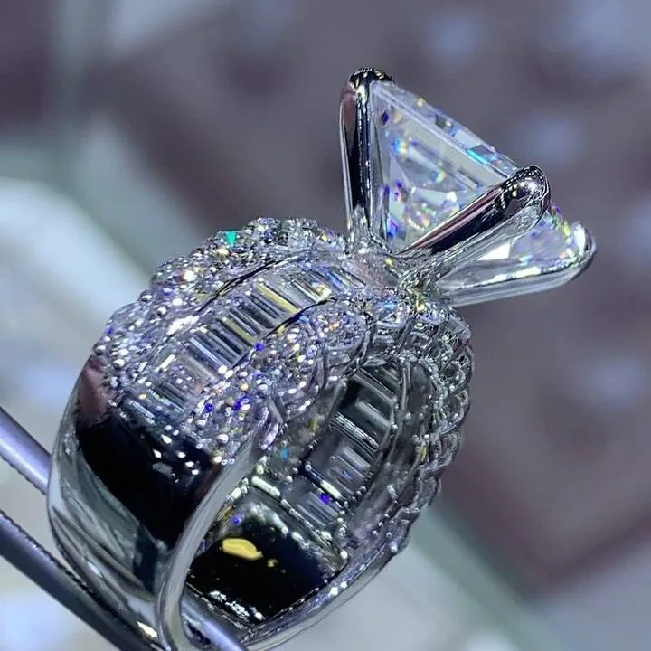 5CT Radiant Cut Sapphire Setting Ring