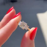 3CT Three Radiant Cut Sterling Silver Ring