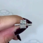 4CT Radiant Cut Lab-created Sapphire Setting Ring