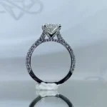 4CT Radiant Cut Lab-created Sapphire Setting Ring
