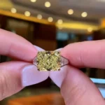5ct Fancy Yellow Radiant Cut sterling Silver Engagement Ring