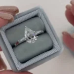 3ct Pear Cut Ring with 2 Tapered Baguette Side Stones