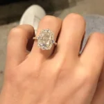 3.55CT Halo Radiant Cut Sterling Silver Engagement Ring