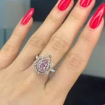 1.5ct Pear Shape Pink Sapphire Ring