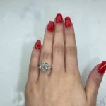 Handmade 3.5 CT Three Stone Cushion Cut Sterling Silver Ring