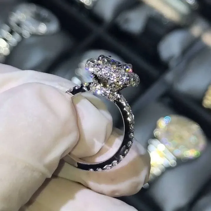 Handmade 1.5 CT Double Halo Round Brilliant Diamond Ring