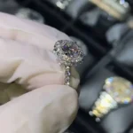 Handmade 1.5 CT Double Halo Round Brilliant Diamond Ring
