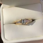 Handmade 1.5ct Emerald Cut Ring In 14k Yellow Gold Tone