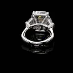 Handmade Micropave Setting 5CT Emerald Cut Three-stone Ring