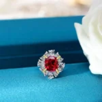 Handmade Ruby Red Cocktail ring