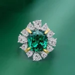 Handmade Emerald Green Cocktail ring