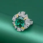 Handmade Emerald Green Cocktail ring