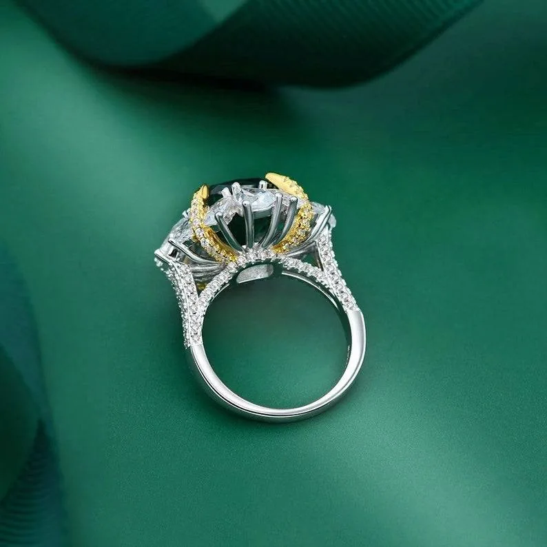 Handmade Emerald Green Cocktail ring