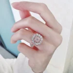 Handmade Vintage Floral Pink Sapphire Ring In Sterling Silver