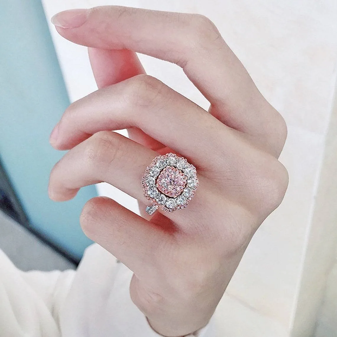 Handmade Vintage Floral Pink Sapphire Ring In Sterling Silver