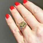 Handmade 5 CT Fancy Yellow Cushion Sapphire Ring with Epaulette Diamond sides