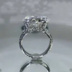 Handmade 3ct Micro-pave Setting Oval Cut Engagement Ring