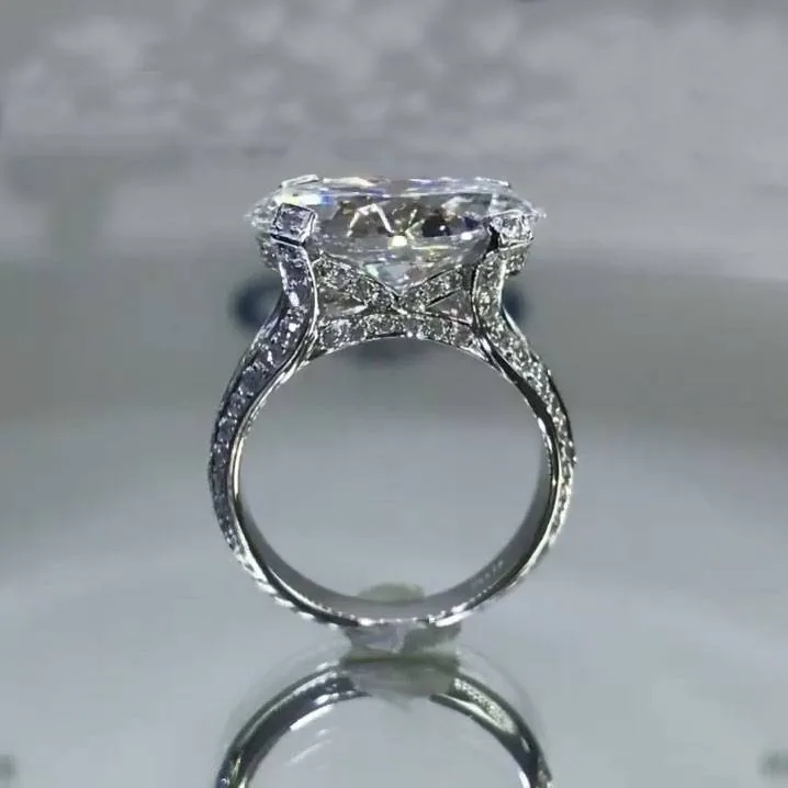 Handmade 3ct Micro-pave Setting Oval Cut Engagement Ring