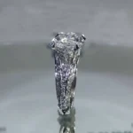 Handmade 3ct Micro-pave Setting Oval Cut Engagement Ring