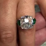 Handmade 3CT Three-Stone Cushion Cut Engagement Ring