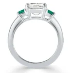 Handmade 3CT Three-Stone Cushion Cut Engagement Ring