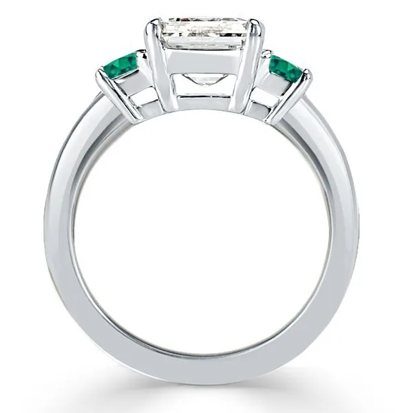 Handmade 3CT Three-Stone Cushion Cut Engagement Ring
