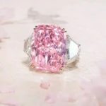 Handmade 5 CT Three-stone Purple Pink Sapphire Engagement Ring