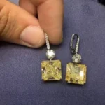 Handmade Sterling Silver Lab-Crated Sapphire Dangle Earrings