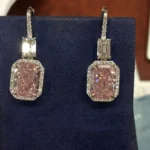 Handmade 5.75 Ct Pink Stone Dangle Earrings