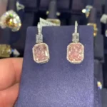Handmade 5.75 Ct Pink Stone Dangle Earrings