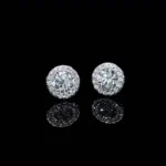 Halo Round Cut Stud Earring