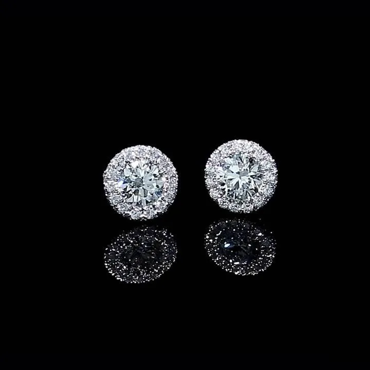 Halo Round Cut Stud Earring