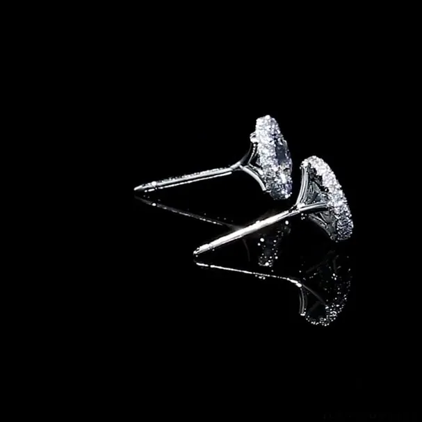 Halo Round Cut Stud Earring
