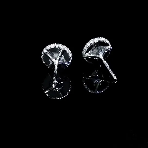 Halo Round Cut Stud Earring